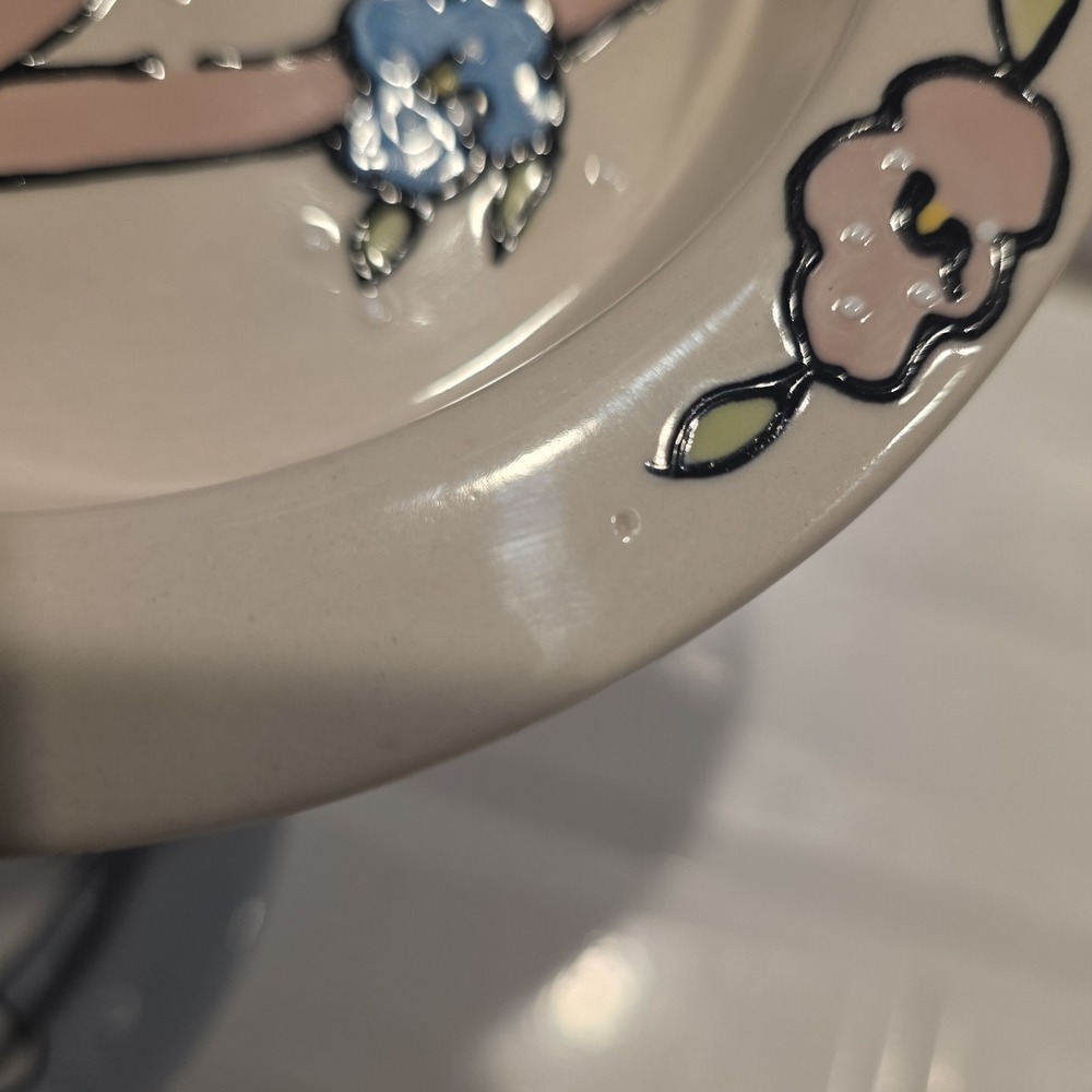 Pink & White Cat ceramic bowls licenced Rosenthal Represents 2002 Debby Carman - Picture 5 of 10